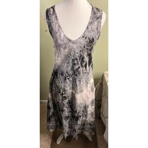 Luna Luz: Margarita Linen Midi Tank Dress, front pockets, size medium,MSRP: $230